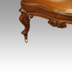 Large Victorian leather stool - Image 3