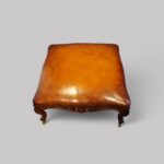 Large Victorian leather stool - Image 4