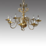 Large antique cast bronze chandelier