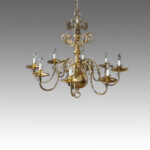 Large antique cast bronze chandelier - Image 7