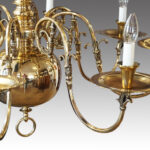 Large antique cast bronze chandelier - Image 6