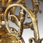 Large antique cast bronze chandelier - Image 5