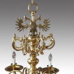 Large antique cast bronze chandelier - Image 4