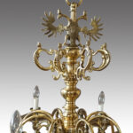 Large antique cast bronze chandelier - Image 3