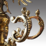 Large antique cast bronze chandelier - Image 2