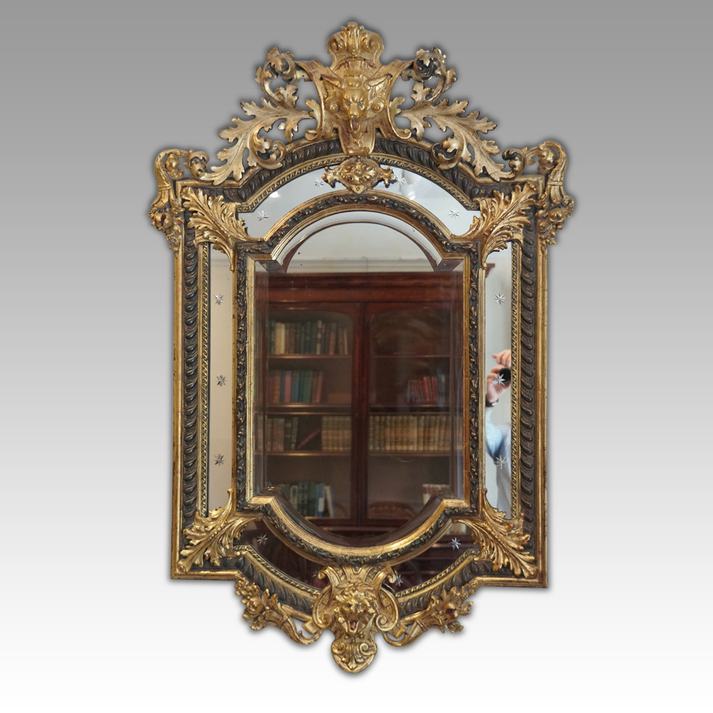 Large-gilt-cushion-mirror.jpg Large 19thc. gilt mirror - Image 1