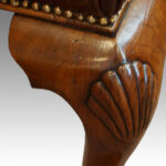 Magnificent leather and walnut coffee table - Image 4