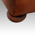 Large tobacco leather Pouffe - Image 5