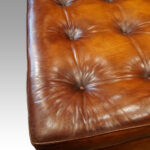 Large tobacco leather Pouffe - Image 4
