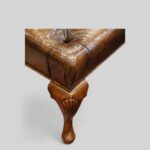 Large leather Chesterfield stool - Image 2