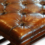 Mahogany and leather coffee table - Image 7
