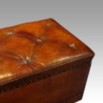Large Victorian leather ottoman - Image 6
