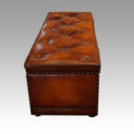 Large Victorian leather ottoman - Image 4
