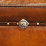 Large Victorian leather ottoman - Image 3