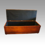 Large Victorian leather ottoman - Image 2