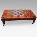 Large leather coffee table stool on William IV legs