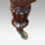Large leather coffee table stool on William IV legs - Image 4