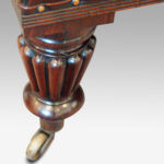 Large leather coffee table stool on William IV legs - Image 3