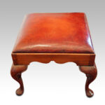 Large Georgian style leather top stool - Image 7