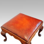 Large Georgian style leather top stool - Image 3