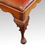 Large Georgian style leather top stool - Image 4