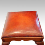 Large Georgian style leather top stool - Image 6