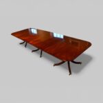 Large mahogany 3 pillar dining table 3.8metres