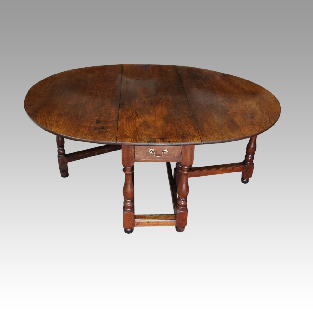 Large-oak-Edwardian-gateleg-dining-table-main.jpg Large oak Edwardian gateleg dining table - Image 1