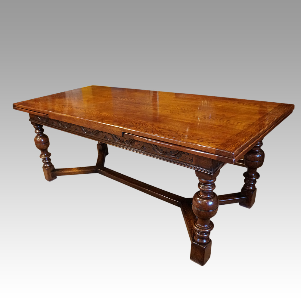 Large-oak-extending-refectory-table.jpg Large oak extending refectory table - Image 1