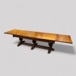 Large oak refectory extending dining table - Image 2