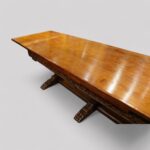 Large oak refectory extending dining table - Image 5