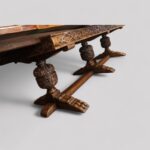 Large oak refectory extending dining table - Image 4