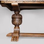 Large oak refectory extending dining table - Image 6