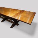 Large oak refectory extending dining table - Image 8