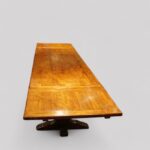 Large oak refectory extending dining table - Image 3