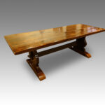Large oak refectory dining table - Image 4