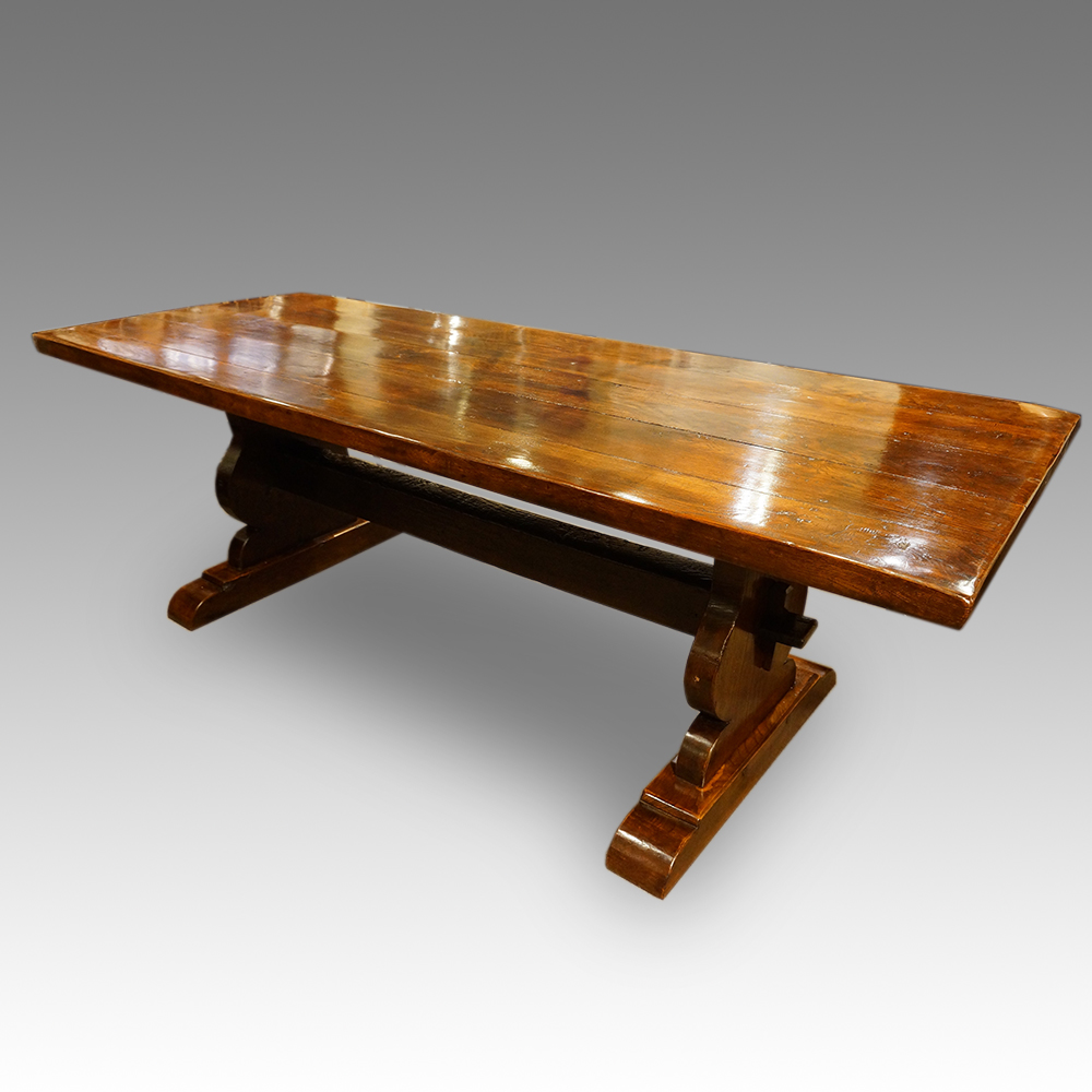 Large-oak-refectory-dining-table.jpg Large oak refectory dining table - Image 1