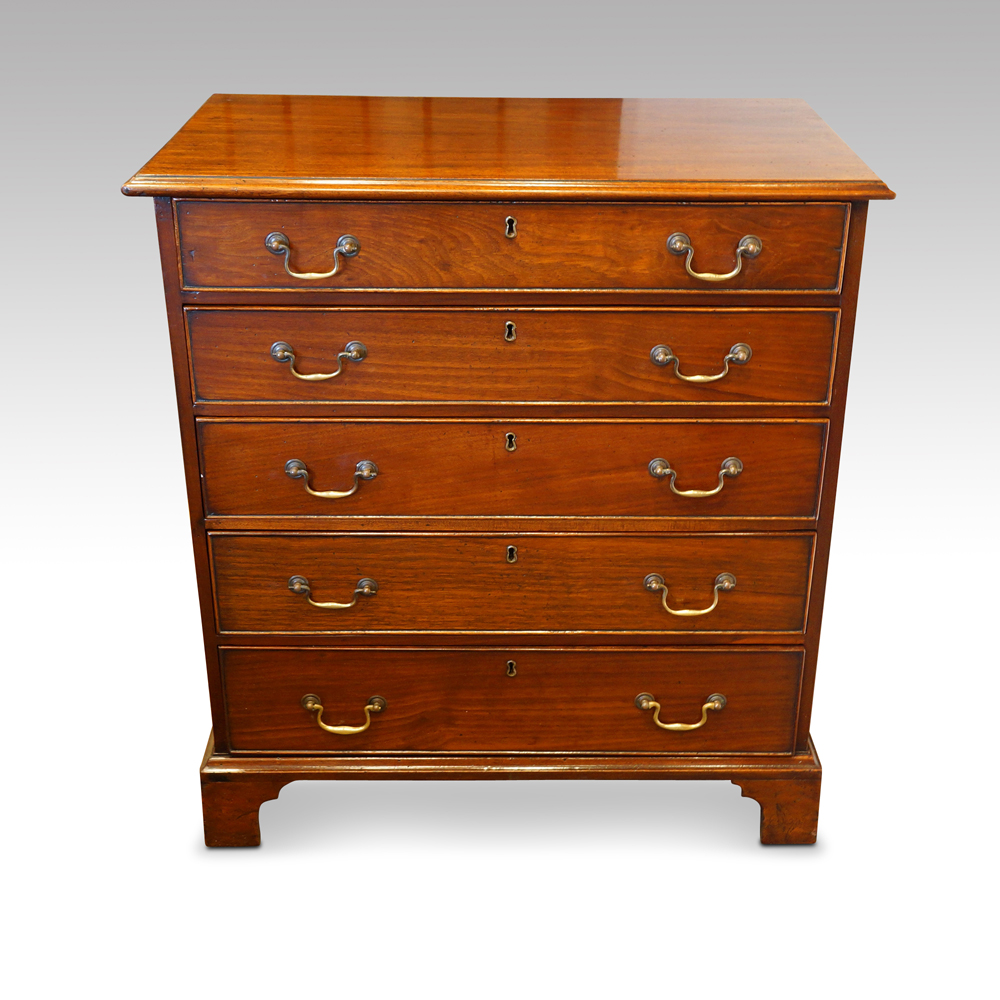 Late-Georgian-mahogany-small-chest-of-drawers.jpg Late Georgian mahogany small chest of drawers - Image 1