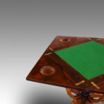 Late Victorian inlaid rosewood envelope card table - Image 9