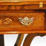 Late Victorian inlaid rosewood envelope card table - Image 7
