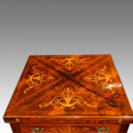 Late Victorian inlaid rosewood envelope card table - Image 6