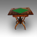 Late Victorian inlaid rosewood envelope card table - Image 4