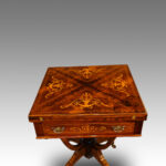 Late Victorian inlaid rosewood envelope card table - Image 3