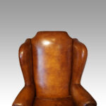 Queen Anne style leather wingchair - Image 10