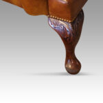 Queen Anne style leather wingchair - Image 8