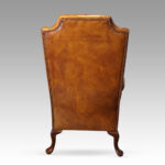 Queen Anne style leather wingchair - Image 5