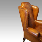 Queen Anne style leather wingchair - Image 2