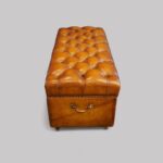 Victorian leather deep buttoned ottoman - Image 6