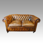 Leather button back 2-seat Chesterfield
