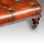 Large leather banquet stool - Image 4
